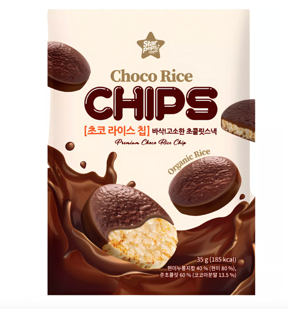 STAR POPS Rice Cracker Chocolate Flavor 35g | STAR POPS 米饼 巧克力味 35g