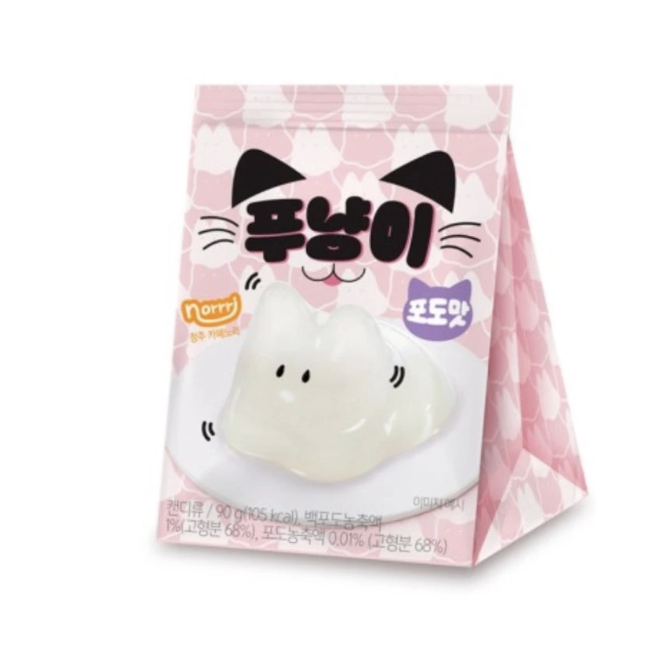 YOUUS 猫咪造型果冻 葡萄味 90g | YOUUS Cat Shaped Jelly Grape Flavor 90g