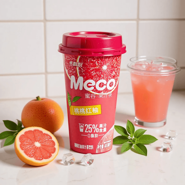 XPP Meco Fruit Tea Drink Peach Grapefruit Flavor 400ml | 香飘飘 如鲜 果茶 桃桃红柚 400ml
