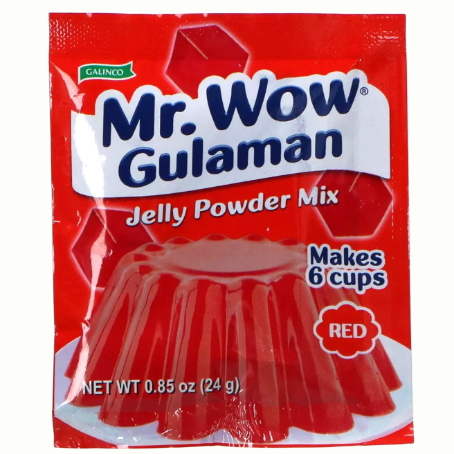 Mr.WOW Gulaman 果冻粉 红色 24g/袋 | Mr.Wow Gulaman Jelly Powder Mix Red 24g/Unit