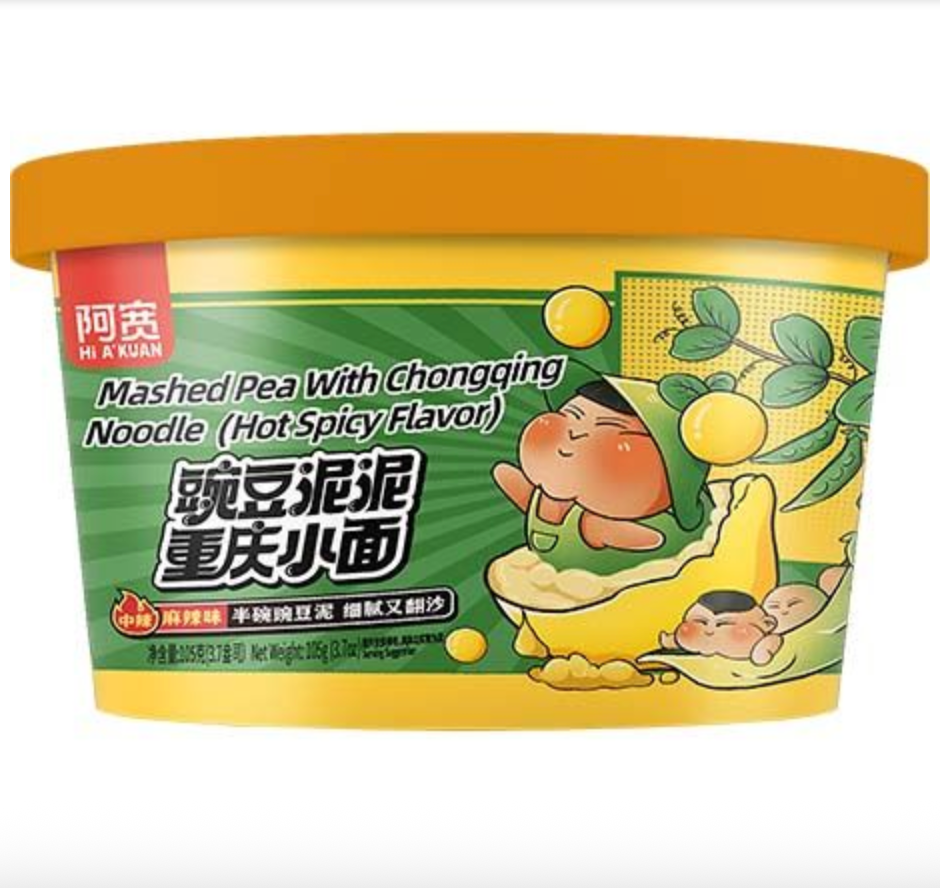 阿宽 豌豆泥泥重庆小面 香辣味 105g | AK Instant Mashed Pea Chongqing Noodle Hot Spicy Flavor 105g
