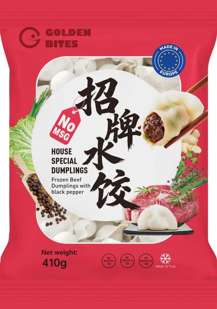 GOLDEN BITES 黑椒牛肉水饺 410g | GOLDEN BITES Black Pepper Beef Dumplings 410g
