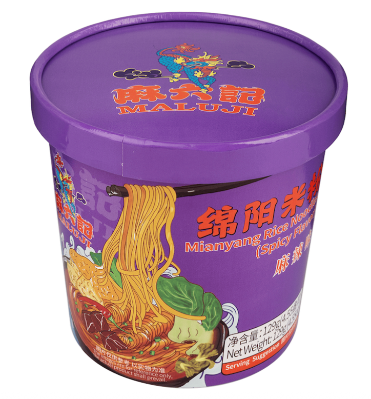 MLJ Instant Mianyang Rice Noodles Spicy Flavor 129g | 麻六记 绵阳米粉 麻辣味 129g