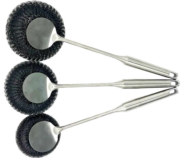 Steel Wool with Handled Scrubber 80 g | 带手柄钢丝球刷 80g / 个 