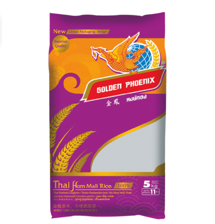 金凤 泰国茉莉香米 5kg | GOLDEN PHOENIX Thai Hom Mali Jasmine Rice 5kg