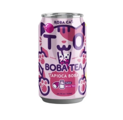 BOBA CAT Tapioca Bubble Milk Tea Taro Flavor 315ml | BOBA CAT 珍珠奶茶 香芋味 315ml