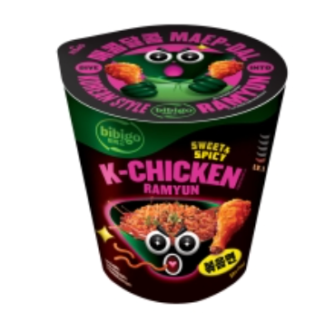 BIBIGO Instant Korean Fried Chicken Ramen Sweet Spicy Flavor 97.5g | BIBIGO 韩式炸鸡拉面 甜辣味 97.5g