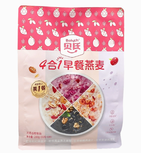 BS 4-in-1 Breakfast Mixed Oatmeal Pink 420g | 贝氏 4合1 早餐燕麦 粉 420g