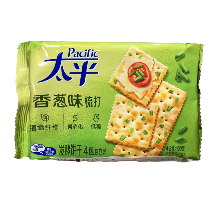 太平 梳打饼干 香葱味 100g | Taiping Soda Crackers Scallion Flavor 100g