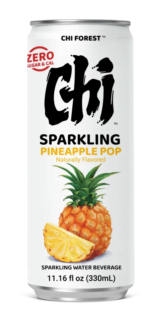 Chi Forest Sparkling Water Pineapple Flavor TIN 330 ml | 元气森林 0卡0脂 菠萝味 苏打水 330 ml 罐装
