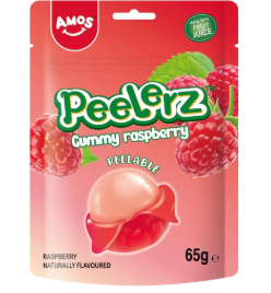 AMOS Peelerz Gummy Raspberry Flavor 65g | AMOS 剥皮软糖 覆盆子味 65g