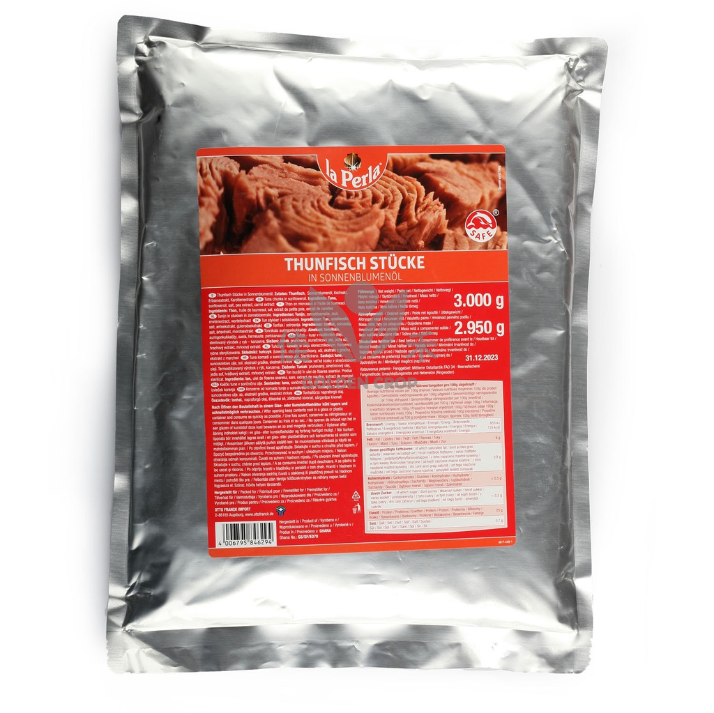 La Perla Tuna Chunk in Sunfloweroil in Bag 3kg | La Perla 金枪鱼块 / 袋(油)3kg