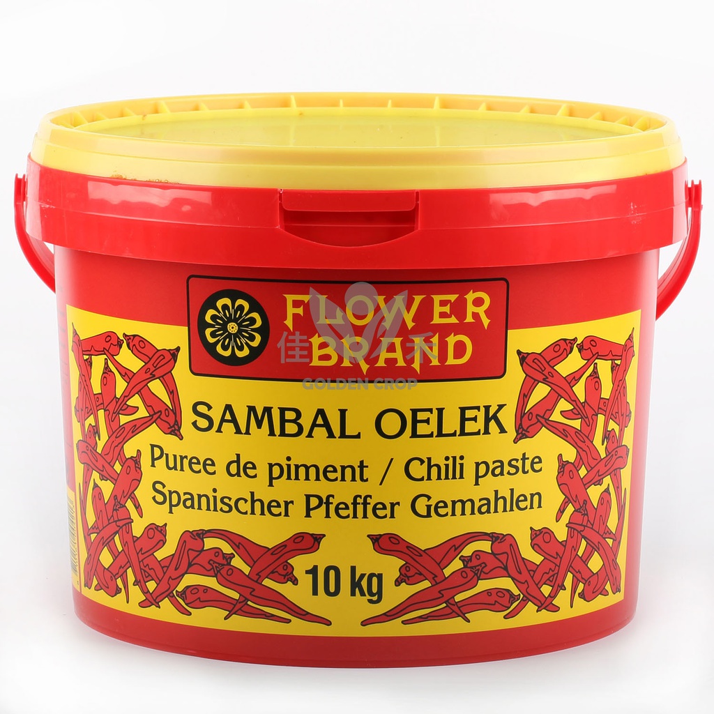 FLOWER Sambal Oelek Red 10kg | 红桶辣椒酱 10kg / 桶