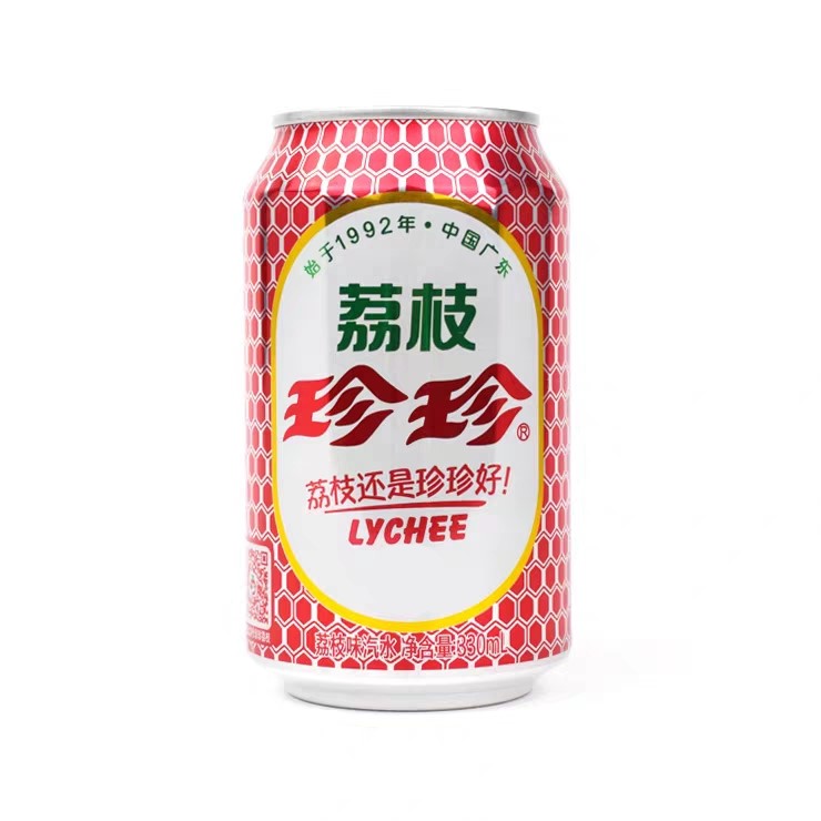 珍珍 碳酸饮料 荔枝味 330ml | Zhenzhen Soda Drink Lychee 330ml
