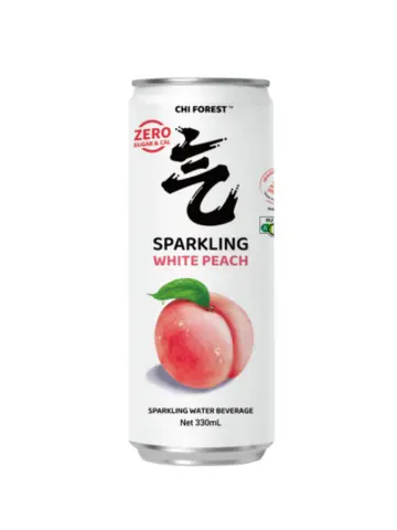 Chi Forest Sparkling Water White Peach Flavor TIN 330 ml | 元气森林 0卡0脂 白桃味 苏打水 330 ml 罐装