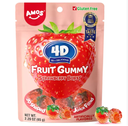 AMOS 4D Gummy Juicy Burst Strawberry Flavor 65g | AMOS 4D爆汁软糖 草莓味 65g