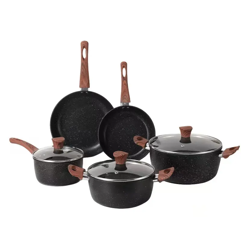 5-Piece Cookware Set with Maifan Stone Non-Stick Coating | 5件套麦饭石不粘涂层厨具