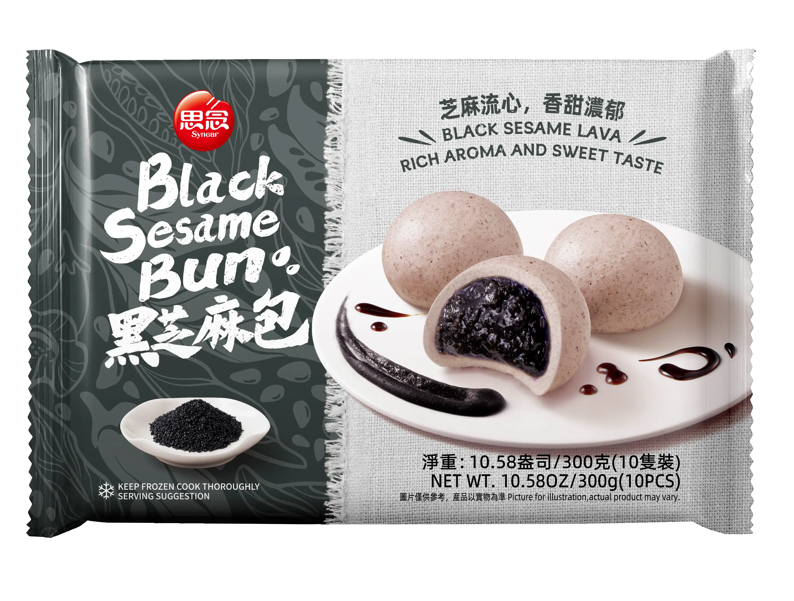 SYNEAR BLACK SESAME BUN  300g  | 思念黑芝麻包 300g