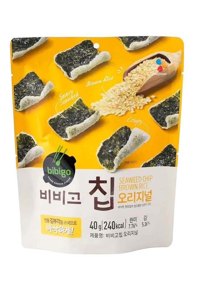 BIBIGO Seaweed Chips with Brown Rice (Original) 40 g | 必品阁 海苔脆片 原味（糙米味）40克