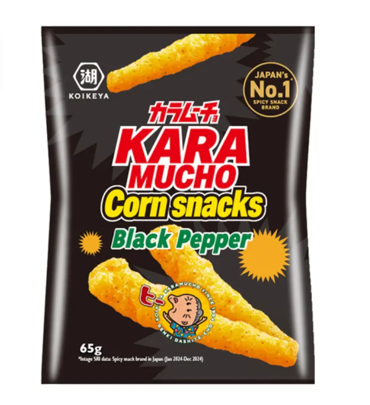 Koikeya Karamucho Corn Snacks Black Pepper Flavor 65g | Koikeya 玉米零食 黑胡椒味 65g