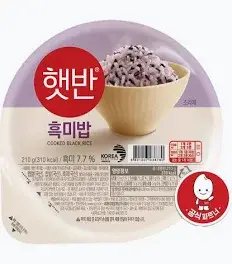 CJ HETBAHN Microwavable Cooked White Rice with Black Rice 210 g  | 韩国速食黑米白米混合米饭 210g