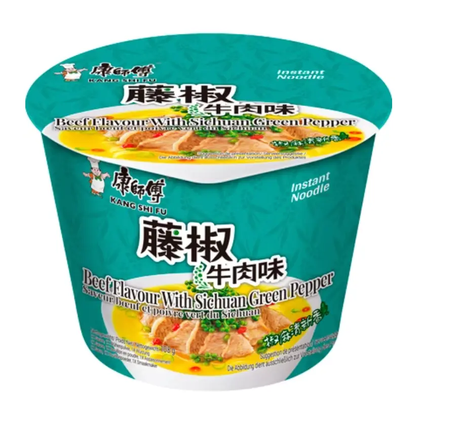 Mr.kon Instant Noodle-Artificial Rattan Pepper Beef Flavor Bowl 108g | 康师傅 藤椒牛肉面 碗装 108g